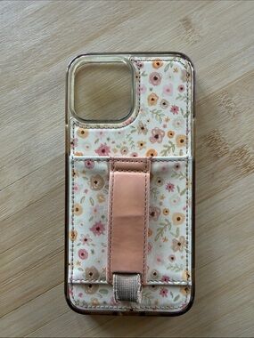 Wallis Floral Card Slot Phone Case with Pink Strap
